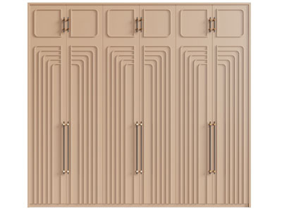 简欧实木衣柜3d模型 简欧实木衣柜