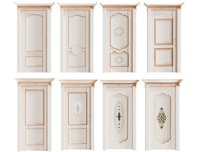 欧式平开门 房门 木门3d模型 欧式平开门 房门 木门