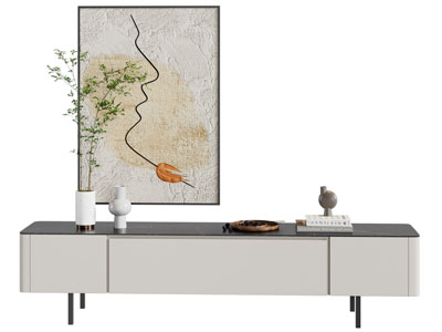 现代电视柜 装饰挂画