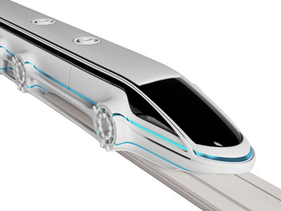 现代磁悬浮火车头3d模型 现代磁悬浮火车头