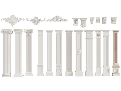 欧式罗马柱子 雕花装饰构件 柱托3d模型 欧式罗马柱子 雕花装饰构件 柱托