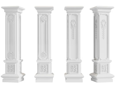 欧式雕花方形罗马柱子3d模型 欧式雕花方形罗马柱子
