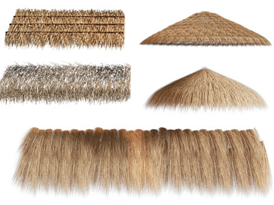 现代茅草棚子 凉亭 屋檐