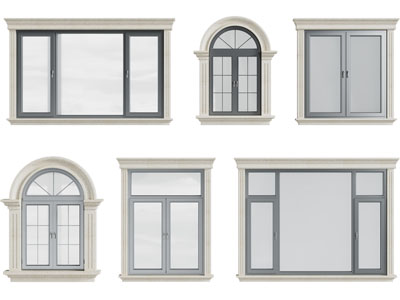 现代玻璃平开窗户3d模型 现代玻璃平开窗户