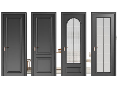 法式木门 玻璃门 平开门 房门3d模型 法式木门 玻璃门 平开门 房门