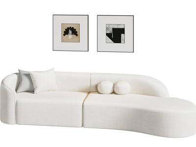 现代弧形多人沙发