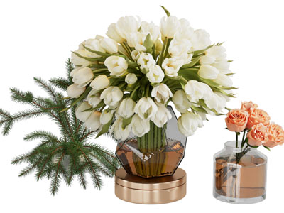 现代花瓶花卉 摆件组合