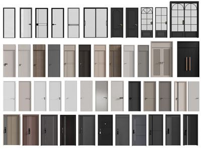 现代玻璃门 木门 房门 双开门 防盗门 入户门 推拉门3d模型 现代玻璃门 木门 房门 双开门 防盗门 入户门 推拉门
