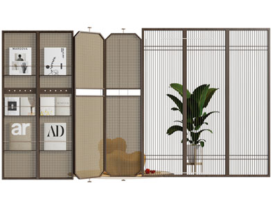 侘寂风屏风 隔断3d模型 侘寂风屏风 隔断