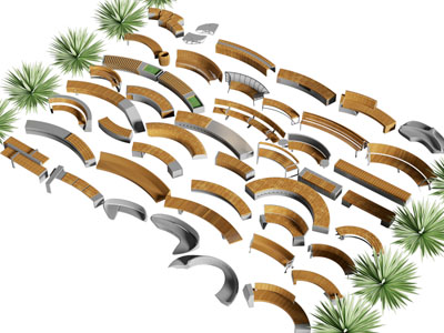 现代景观公共椅子