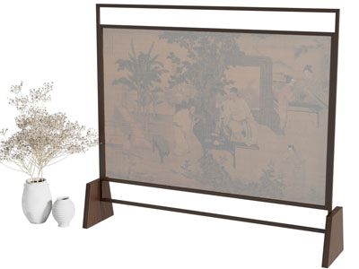 新中式中古风屏风3d模型 新中式中古风屏风