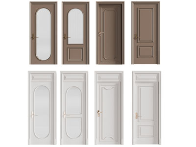 现代木门 房门 平开门 玻璃门3d模型 现代木门 房门 平开门 玻璃门