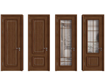 现代木门 平开门 玻璃门 房门3d模型 现代木门 平开门 玻璃门 房门