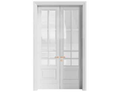 现代玻璃双开门3d模型 现代玻璃双开门