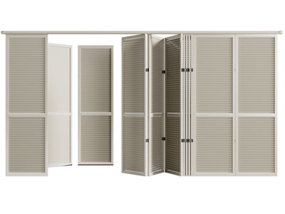 现代实木可折叠推拉门3d模型 现代实木可折叠推拉门