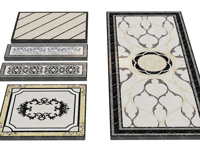 欧式瓷砖 地面拼花3d模型 欧式瓷砖 地面拼花