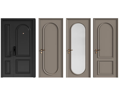 法式木门 房门 平开门 玻璃门 防盗门 入户门3d模型 法式木门 房门 平开门 玻璃门 防盗门 入户门