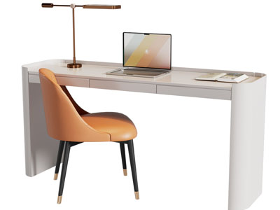 现代书桌椅组合3d模型 现代书桌椅组合