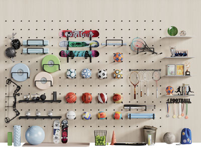 现代洞洞眼墙饰挂件 体育用品