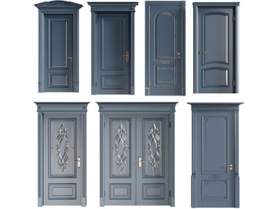 简欧平开门 双开门 木门 房门3d模型 简欧平开门 双开门 木门 房门