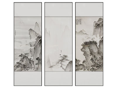 新中式装饰挂画3d模型 新中式装饰挂画