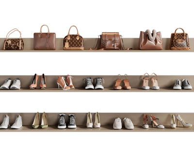 现代手提包 鞋子 货架 展架