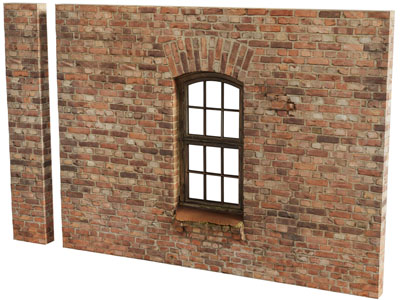 工业风loft红砖墙 围墙 平开窗户3d模型 工业风loft红砖墙 围墙 平开窗户