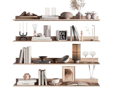 现代书本 陶艺器皿 摆件组合