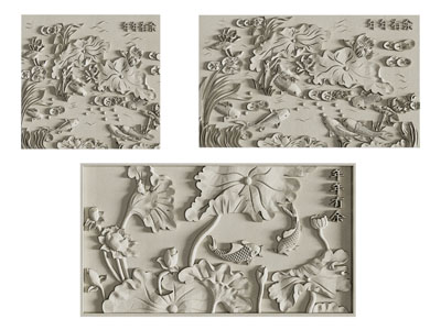 新中式浮雕 装饰挂画3d模型 新中式浮雕 装饰挂画