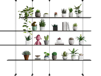 现代开放式盆景盆栽植物花架 装饰柜