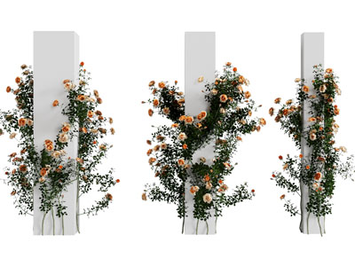 现代装饰柱子 花束 景观柱子3d模型 现代装饰柱子 花束 景观柱子