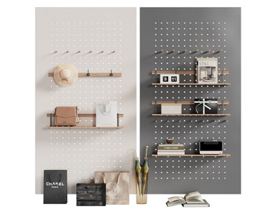 现代洞洞眼墙饰收纳架