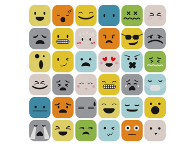 现代笑脸墙饰 墙贴 表情贴