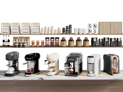 现代咖啡机 咖啡豆3d模型 现代咖啡机 咖啡豆