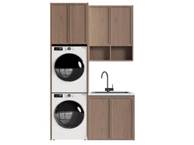 现代阳台洗衣机收纳柜