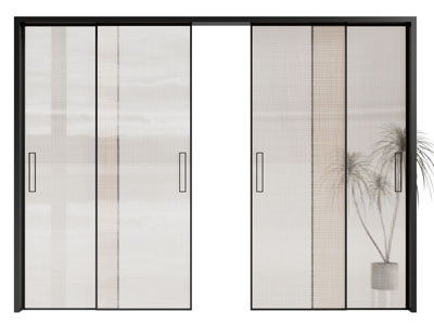 现代玻璃推拉门3d模型 现代玻璃推拉门