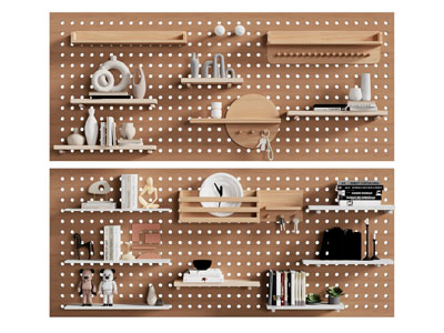 现代墙面洞洞眼收纳架 摆件组合