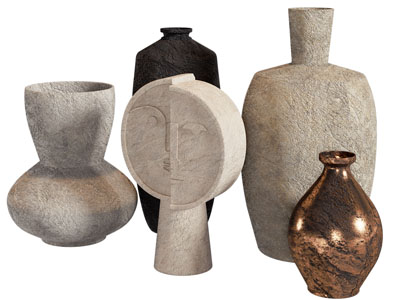 侘寂风陶艺器皿摆件组合