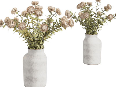 现代陶艺花瓶花卉