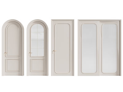 现代木门 玻璃门 平开门 房门3d模型 现代木门 玻璃门 平开门 房门