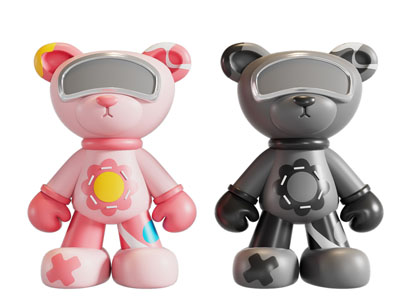 现代卡通熊雕塑摆件3d模型 现代卡通熊雕塑摆件