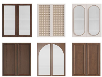 现代实木中古风柜门3d模型 现代实木中古风柜门