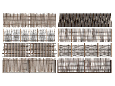 新中式篱笆 栏杆 隔断 围栏3d模型 新中式篱笆 栏杆 隔断 围栏