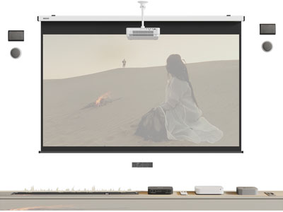 现代投影仪 投影幕布3d模型 现代投影仪 投影幕布