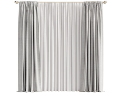 现代布艺窗帘窗纱3d模型 现代布艺窗帘窗纱