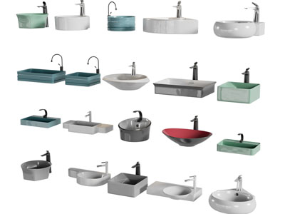 现代陶瓷洗手盆 水龙头