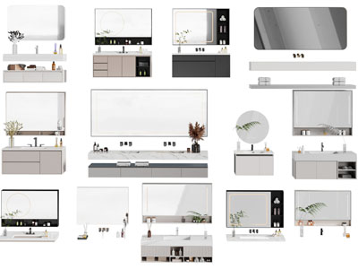 现代洗手台 镜柜 浴室柜