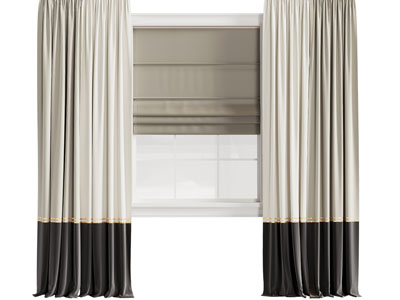 现代窗帘窗纱 罗马帘3d模型 现代窗帘窗纱 罗马帘