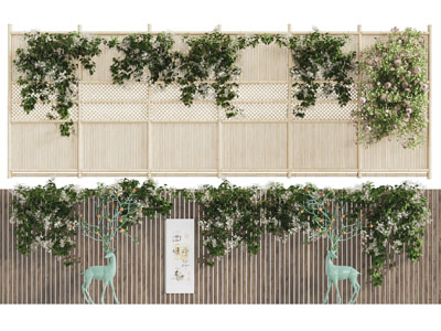 现代篱笆墙 藤蔓植物墙