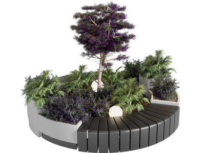 现代户外公共椅子 景观植物造型椅子